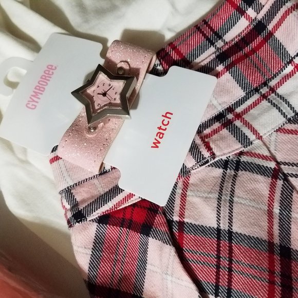 Gymboree Schoolgirls Rock size 9 shirt, 8 adjustable waist skort, 8-10 tights - Picture 5 of 11